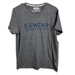 ICEWEAR Men's Grey Short Sleeve Logo T‑Shirt